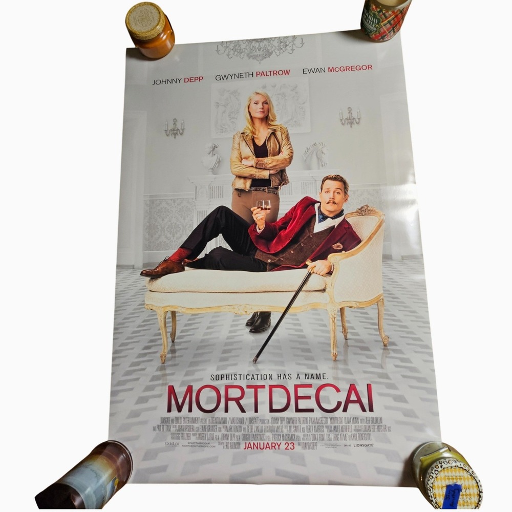 Mortdecai 2015 Original Movie Poster 27x40 Johnny Depp Gwyneth Paltrow D/S